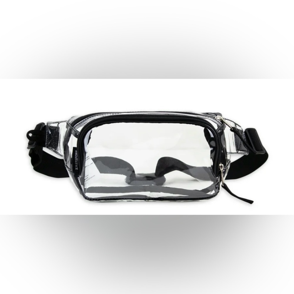🔴 3/$12 Eastsport‎ Clear/Black Stadium Belt Bag! NWT!